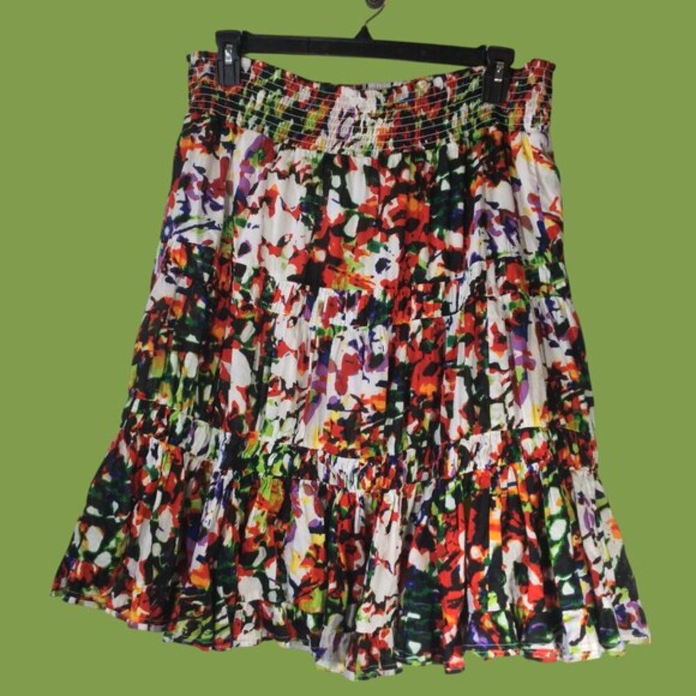 Grace Elements Colorful Skirt with Elastic Waist Size Large